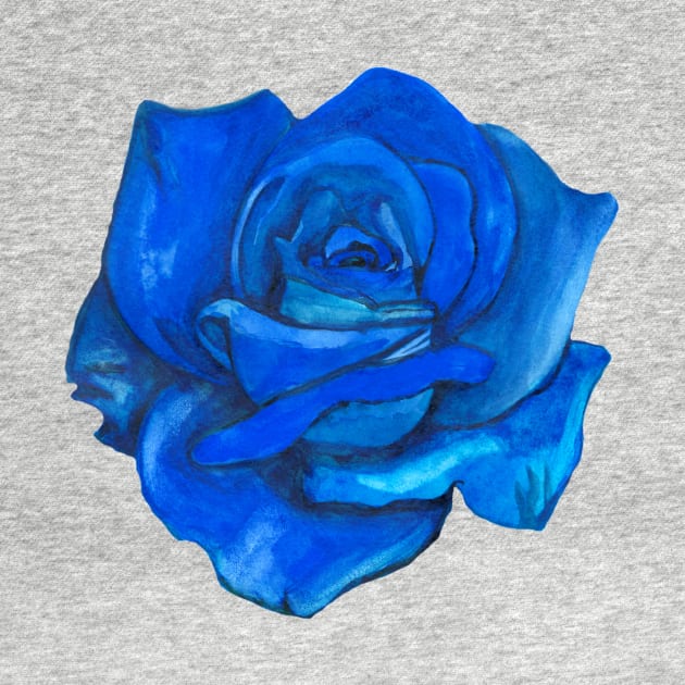 Blue rose flower by deadblackpony